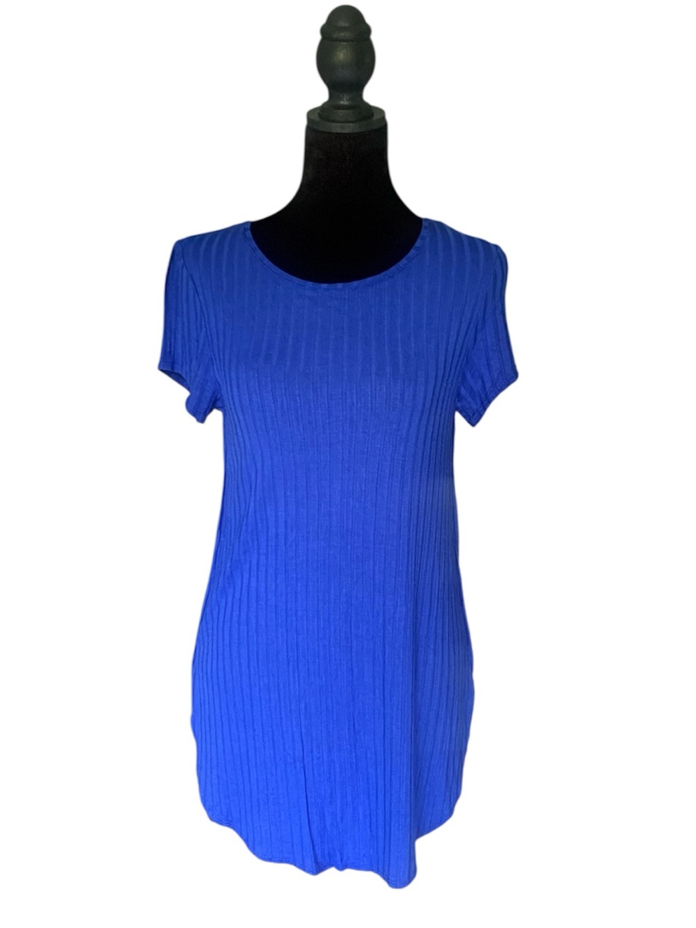 Like New! Apt. 9 Royal Blue Ribbed Short-Sleeve Tunic Top - Size small
